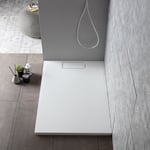 RECEVEUR DE DOUCHE MODERNE 70X90 CM EN BLANC MAT ULTRA-PLAT EFFET PIERRE MART