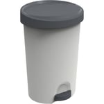 Poubelle 45 L Stepy EDA - Apédale - Pour sac 50 L - 40,9 x 35,1 x 60,4 cm - Gris béton - En plastique