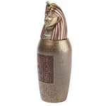 lachineuse - Vase Canope Amset - Vase Égyptien Décoratif 21 cm - Objet Décoration Égypte Antique - Statue Figurine Statuette Tête de Pharaon - Idée Cadeau Déco Coffret Urne - Coloris Bronze Doré