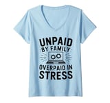 Womens Family Unpaid Tech Computer Engineer V-Neck T-Shirt