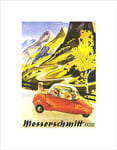 Wee Blue Coo Ad Car Automobile Messerschmitt KR200 Bubble Germany Wall Art Print