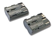 INTENSILO 2x Li-Ion betterie 1900mAh (7.4V) pour caméra Camcorder Video Canon FV30, FV40, FV40 Kit, FV100, FV200 comme BP-508, BP-511, BP-535.