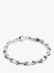 AllSaints Unisex Chain Link Carabiner Clasp Bracelet, Silver