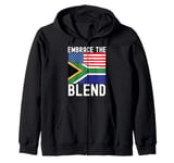 Half African Half American USA Flag South Africa Zip Hoodie