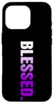 Coque pour iPhone 16 Pro Purple Blessed. Graphique vertical en couleur violette