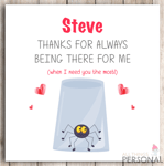 Personalised Valentines Day Card For Husband Boyfriend Valentine's Funny Spiders