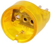 Electraline 71056-Schuko Adaptateur Plug 10A 230 V Transparent Jaune