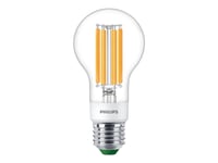 Philips - Led-Glödlampa Med Filament - Form: A60 - Klar Finish - E27 - 4 W (Motsvarande 60 W) - Klass A - Varmt Vitt Ljus - 2700 K - Transparent