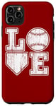 Coque pour iPhone 11 Pro Max Plaque vintage Love Baseball Mom Home pour amateurs de baseball