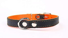 Capadi Collier pour Chien Souple et Solide en Cuir véritable Orange Largeur 40 mm Longueur 55 cm