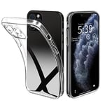 Handzer Coque Transparente - Compatible avec Apple iPhone 11 Pro, TPU Housse Fine en Acrylique Transparent, Antichoc, Protection intégrale, Protection Anti-Rayures, Pas de jaunissement, Crystal Clear