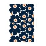 Marimekko Unikko tyg White-dark navy-powder-tile