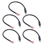 5st DC5521 Power Pigtail-kabel hane/hona-kontakt 5,5x2,1 mm adapter bar tråd för skrivbordslampor, router, LED-ljusremsa