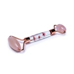 Rose Quartz Massage Roller Pink Flowers -- 70G; 14Cm