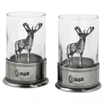 English Pewter Company Crystal Stag Shot Glasses, Set of 2