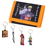 Naruto Porte Clef Enfant - Coffret Portefeuille Enfant et Lot Porte-Clés Anime Enfant Ado - Idée Cadeau Anime Manga (Multi Portefeuille et Lot Porte-Clés)