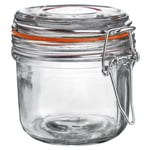 Glass Storage Jar 200ml Orange Seal