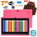 Tablette Tactile Android 4.4 Kitkat 7 Pouces Dual Core Dual Cam Flash Rose 20 Go - YONIS