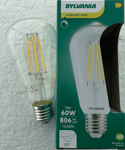 3x Sylvania LED ST64 Clear Filament Dimmable 7W = 60W 806lm 2700K ES / E27 29309