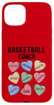 Coque pour iPhone 15 Plus Tee-shirt humoristique pour entraîneur de basket-ball