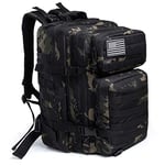 QT&QY 45L Sac à dos tactique militaire Sac d'assaut militaire Molle Grande capacité sac d'urgence Camouflage Randonnée Camping Trekking Sac à dos de chasse