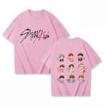 K-POP Stray Kids T-shirt för män och kvinnor, tryckt i högkvalitativt bomull, kortärmad t-shirt, oversized t-shirt, toppar, kläder 3 S