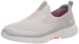 Skechers Femme GO Walk 6 Glimmering Sneakers,Sports Shoes, Grey, 41 EU