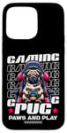 iPhone 15 Pro Max Gaming Pug Video Game Dog Graphic For Men Boys Women Kids Case