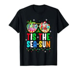 Tis The Sea Sun Santa Beach Summer Christmas In July Summer T-Shirt