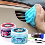 ToysButty Car Cleaning Gel Kit Supplies for Car Interior Detailing, 2 Pots Car Slime Cleaner, 4 Anti-Static Detailing Brushes, Vent cleaner Duster tools, Auto Dust, Pc Laptop, Keyboard Cleaner Putty