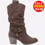 Rocket Dog Sidestep Mid-Calf Western Womens Fashion Casual Boots Brown