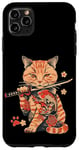 Coque pour iPhone 11 Pro Max Chat Samouraï Japonais Ninja Yakuza Tatouage