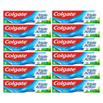Colgate Triple Action Fluoride Original Mint Toothpaste Cleaner Teeth 12 X 75ML