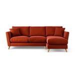 Habitat Lomond Right Hand Corner Sofa - Orange Ash Leg Burnt 4 Seater