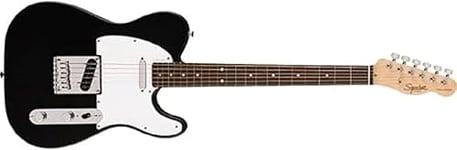 Squier by Fender Debut Collection Telecaster Electric Guitar, Laurel Fingerboard, White Pickguard, Black