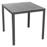 Table Extérieur Carré Jardin Résine Effet Bois Gris 78x78x74h 352v