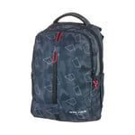 Walker 42125-376 - Sac à dos Elite Grey Polygon avec 2 compartiments, poche arrière zippée, rembourrage dorsal, système de portage réglable en hauteur et sangles réglables