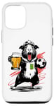 Coque pour iPhone 15 Pro Cochon d'Inde avec bière et tatouage Fan de football drôle