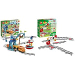 LEGO 10875 Duplo Le Train De Marchandises: Jouet Éducatif avec Rails, Son et Lumière & 10882 Duplo Ma Ville Les Rails du Train, Jeu de Construction, Circuit avec Brique d'action Rouge