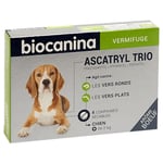 VERMIFUGE BIOCANINA ASCATRYL TRIO CHIEN BOITE DE 4 COMPRIMÉS  poids 2 à 17 KG