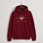 Gant Mens Archive Shield Hoodie in Red material_cotton - Size Small