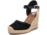 XTI Femme 142335 Sandale Cage Espadrille, Noir, 40 EU