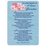 Grave Card IN LOVING MEMORY OF A DEAR GRANDMA Sentimental Memoriam Memorial Poem