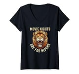 Womens Movie Nights Are for Alphas & Lion Leadership V-Neck T-Shirt