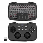 Rii Mini Clavier Sans Fil Multifonctionnel Français (Nouveauté) - Clavier Ergonomique avec Touchpad et Manette de Jeu pour Smart TV, Mini PC, HTPC, Console et Ordinateur