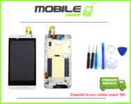 ECRAN LCD + VITRE TACTILE + CHASSIS FRAME pour HTC DESIRE 610 BLANC + OUTIL