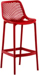 Tabouret De Bar D'extérieur Avec Repose-Pieds Plastique Rouge