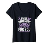 Womens I Will Remember For You Alzheimer's Awareness V-Neck T-Shirt