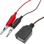 Cablemarkt - Câble d'alimentation 5 v usb-a femelle vers pinces crocodiles rouge-noir 1 m