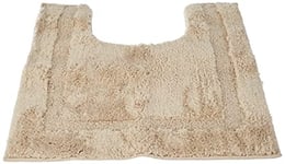 iDesign iDesign Spa Tapis Toilettes, Tapis Contour Wc Antidérapant en Polyester Microfibre, Marron Clair